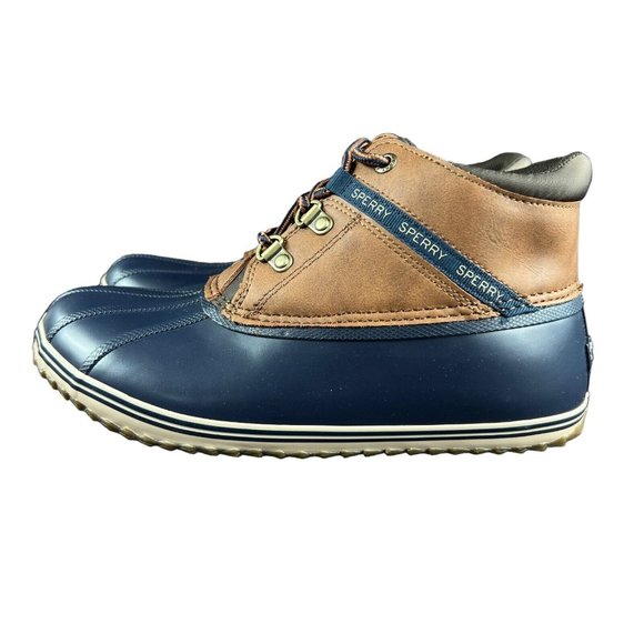 Sperry Top-Sider Bowline Navy Tan Rain Boots Youth Boy's Size 5 M - Picture 3 of 10